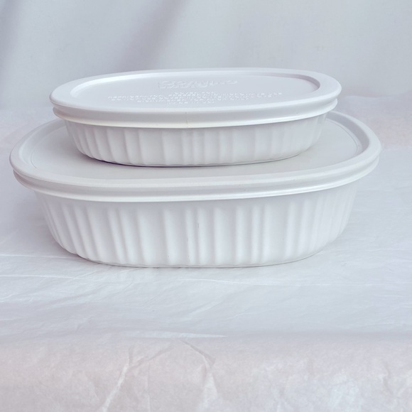 Corningware Kitchen Corningware French White Stonewarefourpiece Set